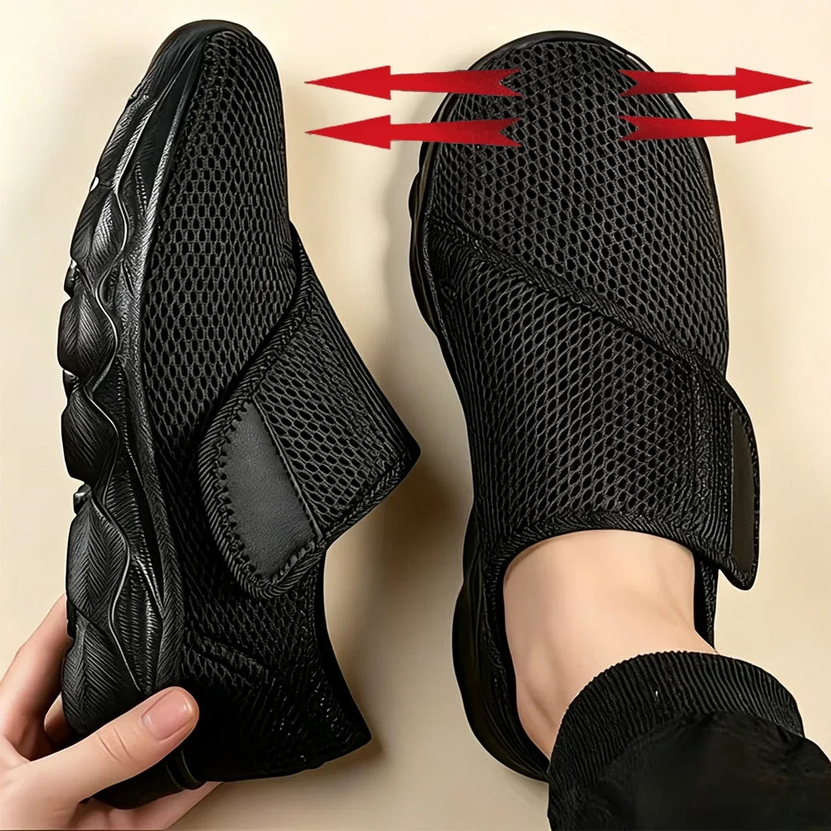 Unisex New Women Orthopedics Wide Feet Swollen Walking Casual Shoes Thumb Eversion Adjusting Soft Comfortable Diabetic Men Shoes LadyShow.Store