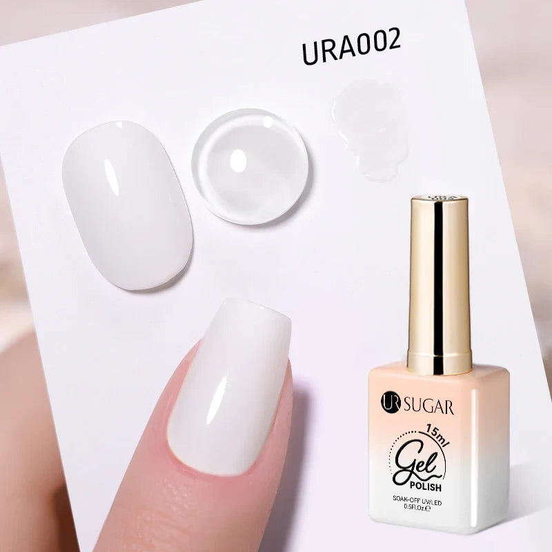 UR SUGAR 15ml Jelly Milky White Translucent Color Gel Polish Semi Permanent UV Gel Nail Art Soak Off Gel Varnish Latest Fashion Tri Light Beauty