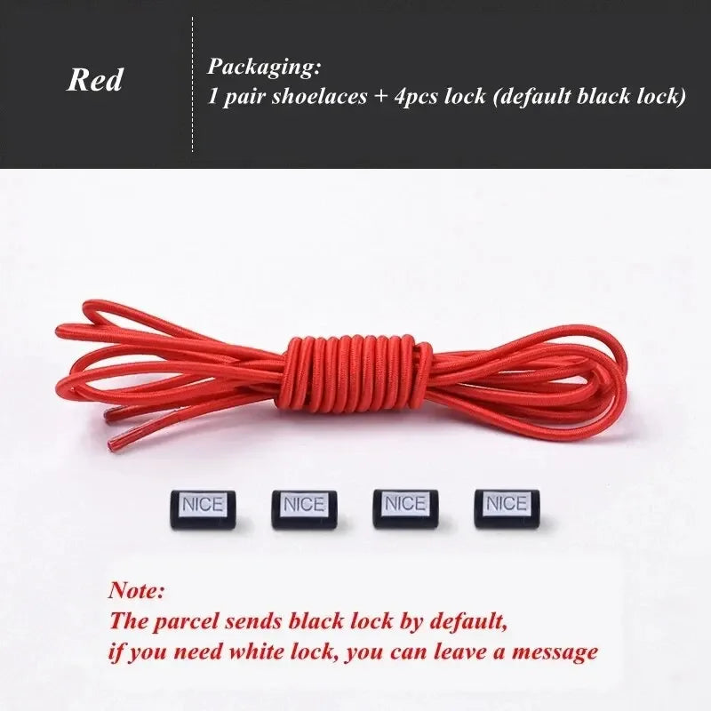 Fashion No Tie Shoelaces Elastic Laces Sneakers Flat Shoe Laces Without Ties Kids Adult Quick Shoelace One Size Fits All Shoes Pi-Mart