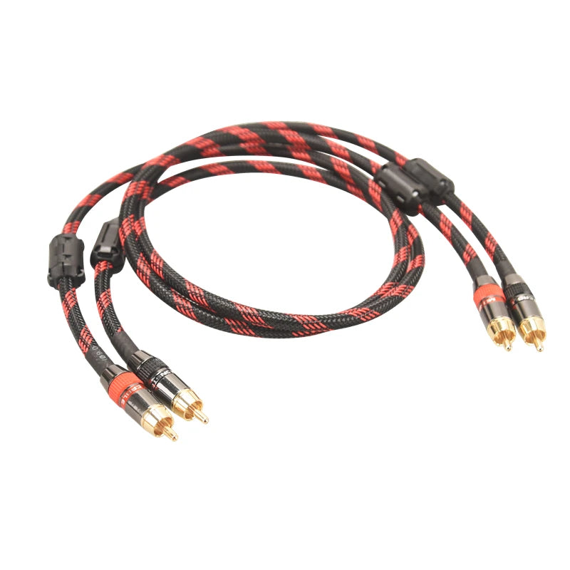 Hi-Fi Fine RCA Cable High Quality 4N OFC HIFI 2RCA-2RCA Male to Male Audio Cable Main Core Independent Shielding One Pair Pi-Mart
