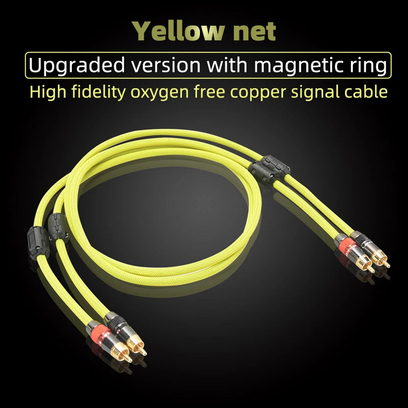 Hi-Fi Fine RCA Cable High Quality 4N OFC HIFI 2RCA-2RCA Male to Male Audio Cable Main Core Independent Shielding One Pair Pi-Mart