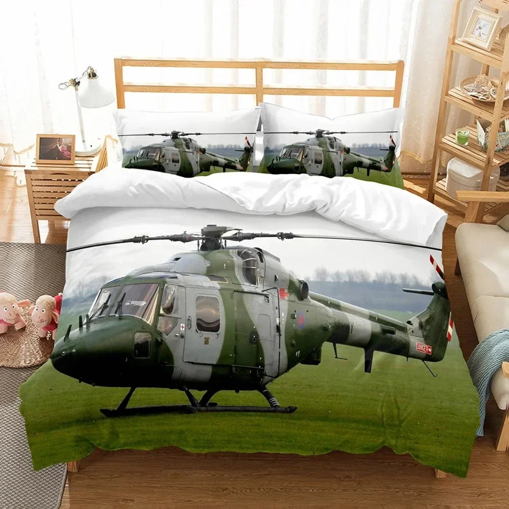 3D Bed Linen Airplane Blue Sky Comfortable Duvet Quilt Cover Pillowcase Bedding Set Children Bedroom Decoration Home Textile Pi-Mart