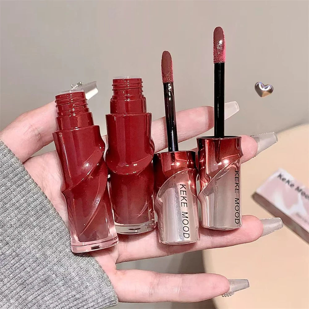 Crystal Nude Gray Glossy Lip Stain Mirror Korean Lip Glaze Sheer Nude Glitter Lip Tint Watery Shine Plumping Lipgloss Cosmetics Pi-Mart