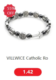 Religious Catholic Cross Bracelet Wooden Beads Wrap Braided Jesus Prayer Bracelets Handmade Jewelry Gift Pi-Mart