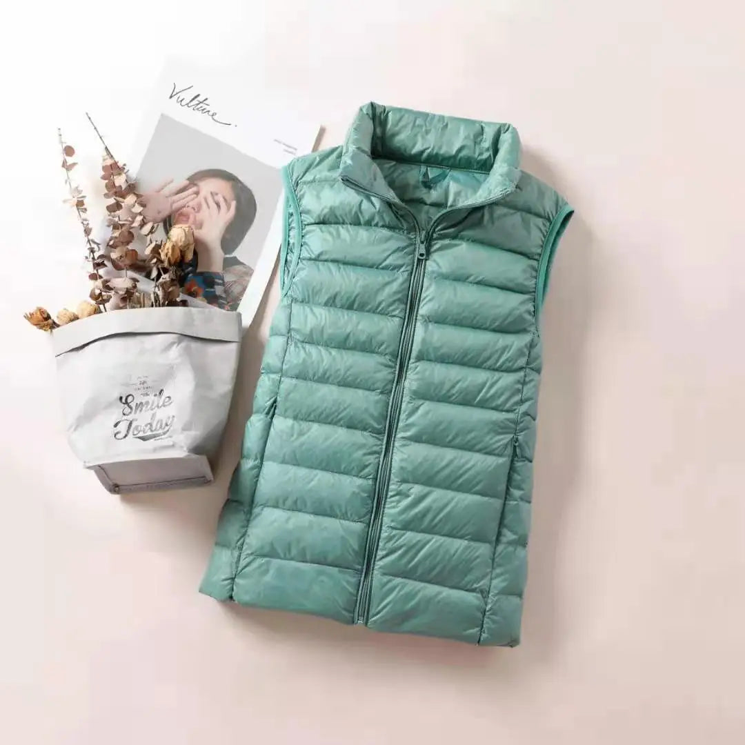 New 2026 Women Women Ultra Light Down Vests Slim Sleeveless Jacket Portable Girl Lightweight Windproof Waistcoat LadyShow.Store