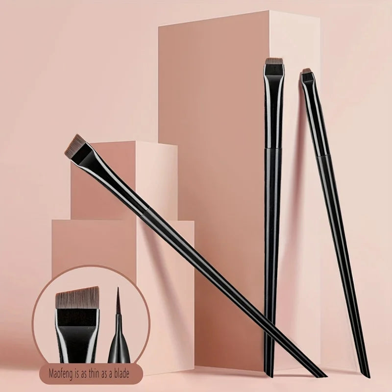 3pcs Professional Makeup Brush - Precision Eyebrow, Eyeliner, Powder Application - with Nylon Bristles - for Natural Definition Pi-Mart