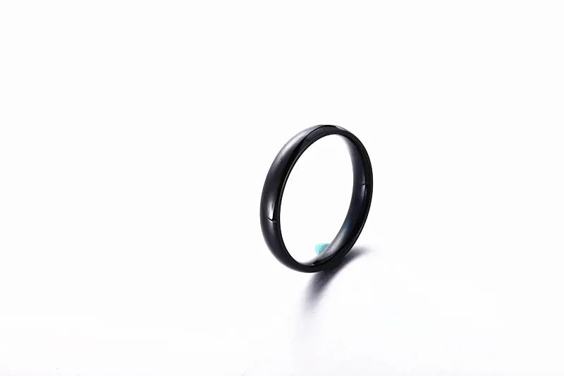 Simple 6mm Titanium Ring Women Men Prevent Allergy High Polished Wedding Rings Stainless Steel Couple Finger Jewelry Gifts Pi-Mart