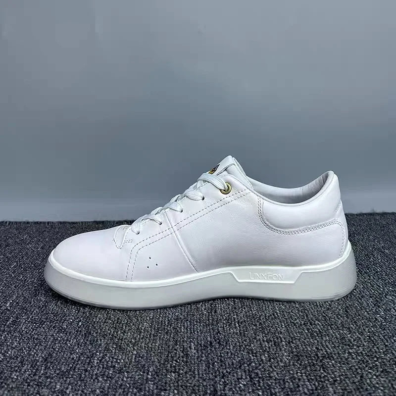 Fashion Genuine Leather Men Sneakers Breathable Comfort Classic Casual Shoes Mens Outdoor Walking Shoes Couple Footwear Pi-Mart