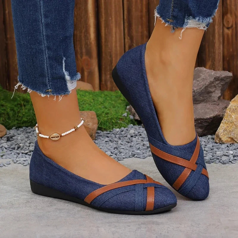 2025 Spring and Autumn New Fashionable Breathable Comfortable Flat Shoes Anti slip Large Women's Shoes Casual Shoes Pi-Mart