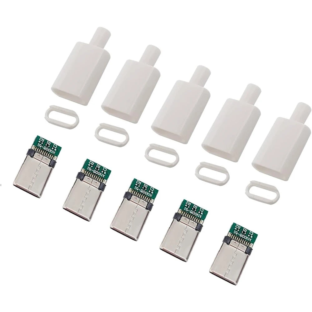5/10 sets USB 3.1 Type C Connector Male Plug DIY Solder Wire USB C Male Adapter Cable for DIY Data Line Interface Male Socket Pi-Mart