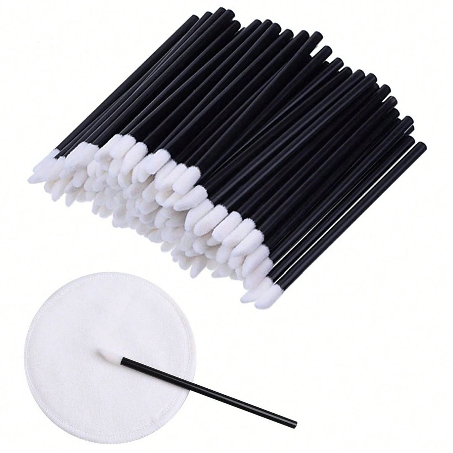 100pcs/Set Disposable Lip Brushes, Makeup Applicator Wands For Lipstick, Lip Gloss, Cosmetic Beauty Tools Kit,Giveaways Pi-Mart
