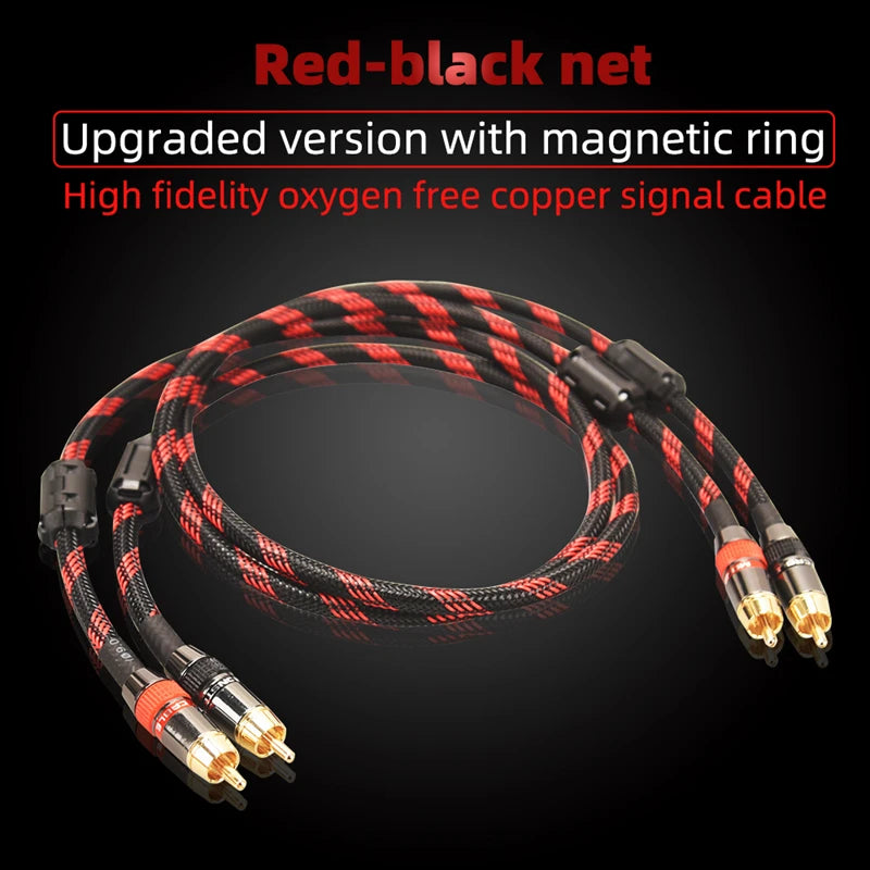 Hi-Fi Fine RCA Cable High Quality 4N OFC HIFI 2RCA-2RCA Male to Male Audio Cable Main Core Independent Shielding One Pair Pi-Mart