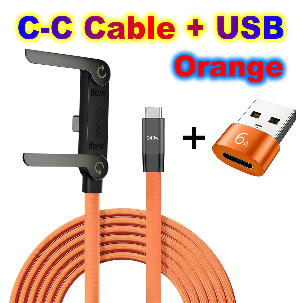 USB Type C Flat Phone Charger Fast Charging Cable C Kick Cable Stand Invisible Support Foldable Holder Charge Bracket For iPhone Pi-Mart
