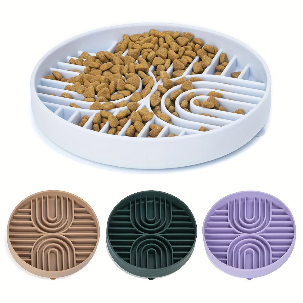 Silicone Dog Bowl Slow Feeder with Suction Cup Slow Feeding Pad Dog Licking Pad Anxiety-relieving Utensils Pet Supplies Bowls Pi-Mart