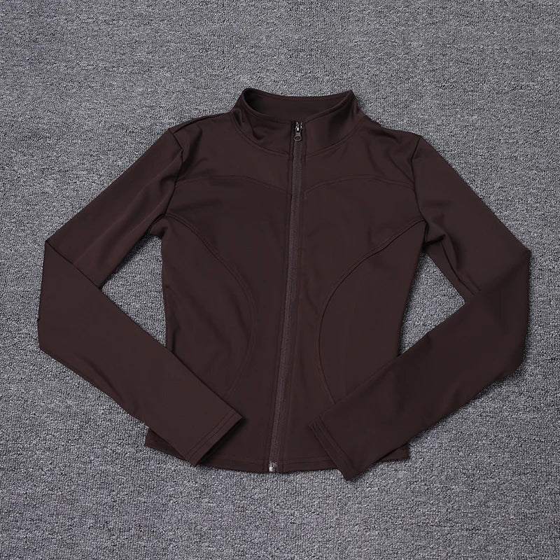 Women Sport Jacket Long Sleeve Shirt Workout Coat Gym Training Clothing Yoga Sportswear LadyShow.Store