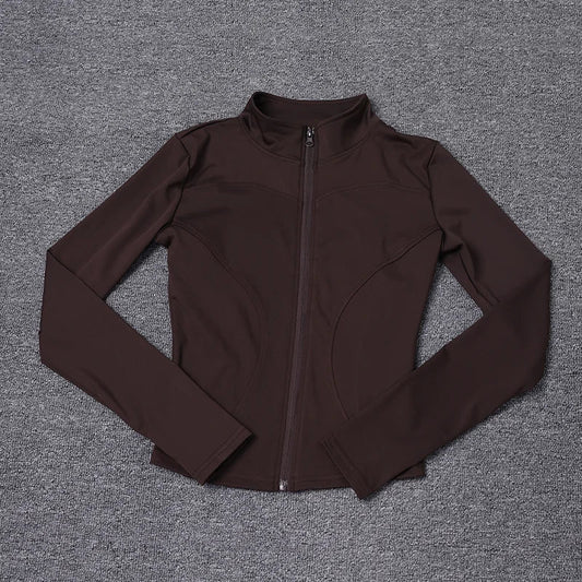 Women Sport Jacket Long Sleeve Shirt Workout Coat Gym Training Clothing Yoga Sportswear LadyShow.Store