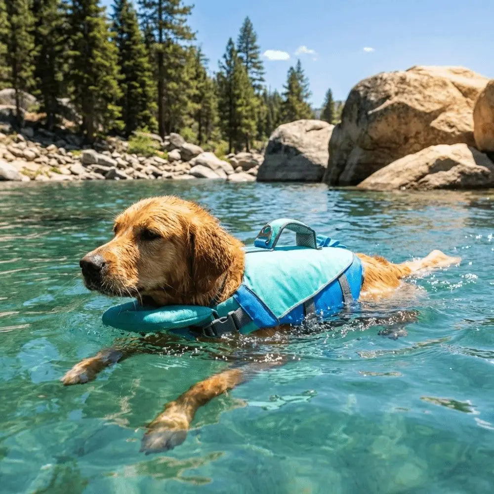 Pet Supplies Reflective Stripes Dog Life Jacket Adjustable Large Buoyancy Safety Vest Breathable Pet Life Vest Water Sports Pi-Mart