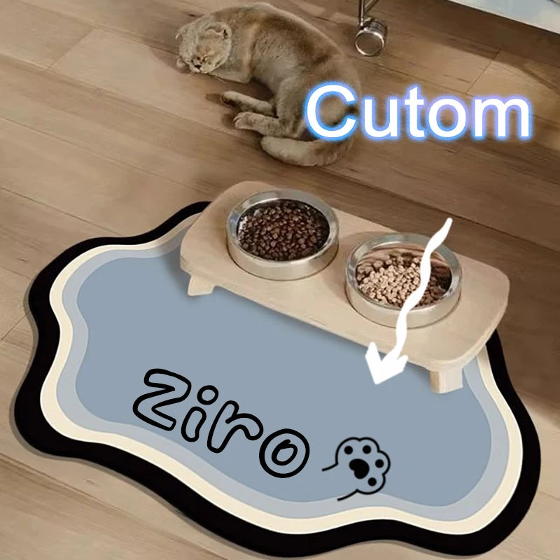  Custom Pet Feeding Mat Cute Shape Dog Diatom Mud Floor Mat Non-Slip Waterproof Home Decoration Dog Feeding Pad Pi-Mart