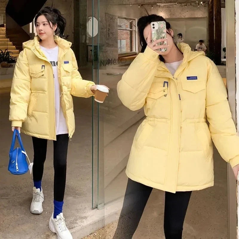 2025 New Winter Hooded Parka Women's Down Cotton Jacket Puffer Coat Overcoat Thick Warm Cotton Padded Jacket Snow Wear Outwear LadyShow.Store