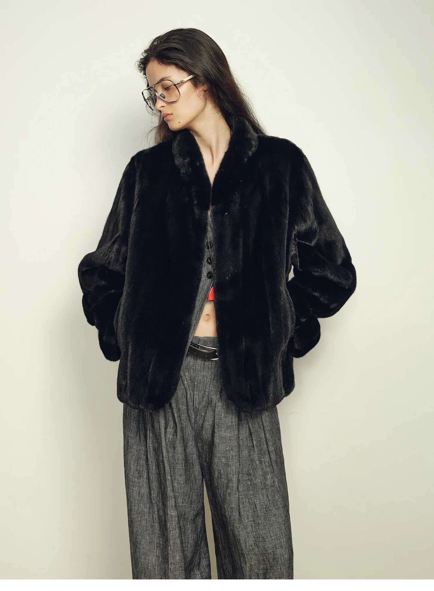 Lautaro Autumn Winter Short Brown Thick Warm Soft Faux Mink Fur Coat Women Stand Collar Elegant Luxury Chic Fluffy Jacket 2025 LadyShow.Store