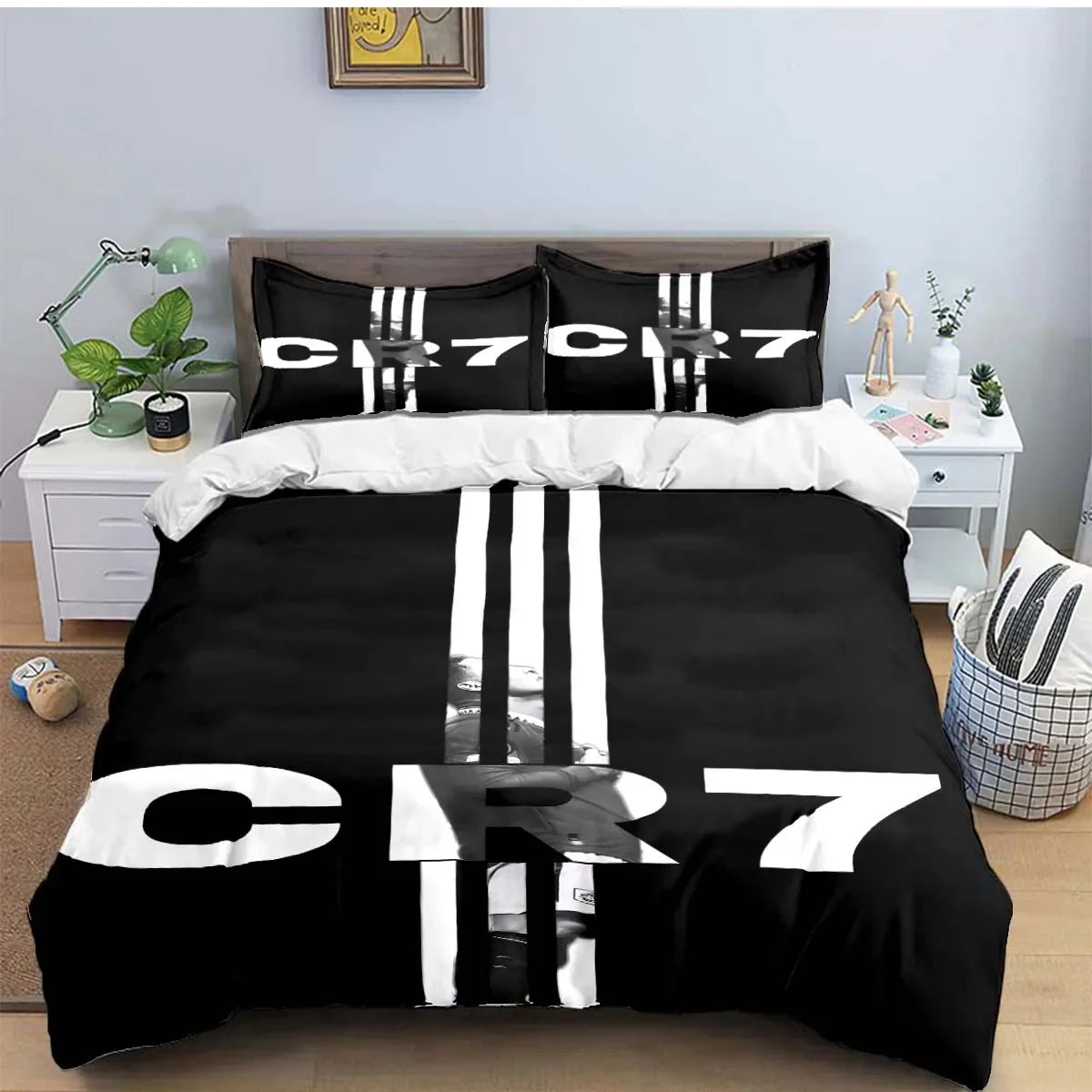 Fashion Football Star M-Messi R-Ronaldo Printing Bedding Set Duvet Cover Comforter Bed  Youth Kids Girl Boys Luxury Gift Pi-Mart