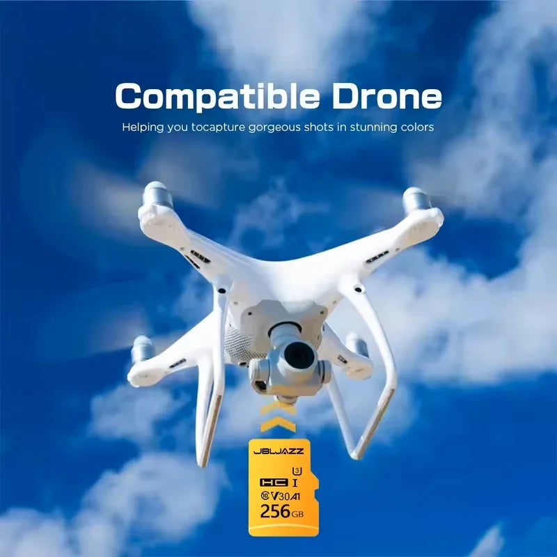 High Speed Micro TF SD Card 128GB 256GB Class 10 U3 V30 Up to 100MB/s for Camera Drone Driving Recorder Waterproof Memory Card Pi-Mart