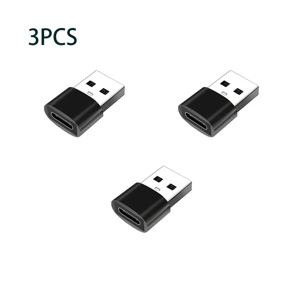 3-Pack USB to USB C Adapter, USB C Female to USB Male Super Fast Charging and OTG Converter Compatible with iPhone 15/14/13/12 P Pi-Mart