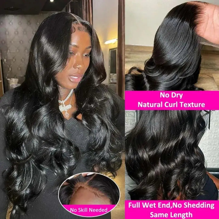 Ready To Wear Body Wave Glueless Wigs 6x4 5x5 Pre-Cut Lace Closure Remy Human Hair 13x4 Lace Frontal Wig Brazilian Curly Wave LadyShow.Store