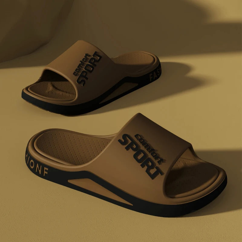 Fashion Men's Sandals Summer EVA Comfortable Anti-Slip Soft Soles House Slippers for Indoor Outdoor Wear Breathable Shower Slide Pi-Mart