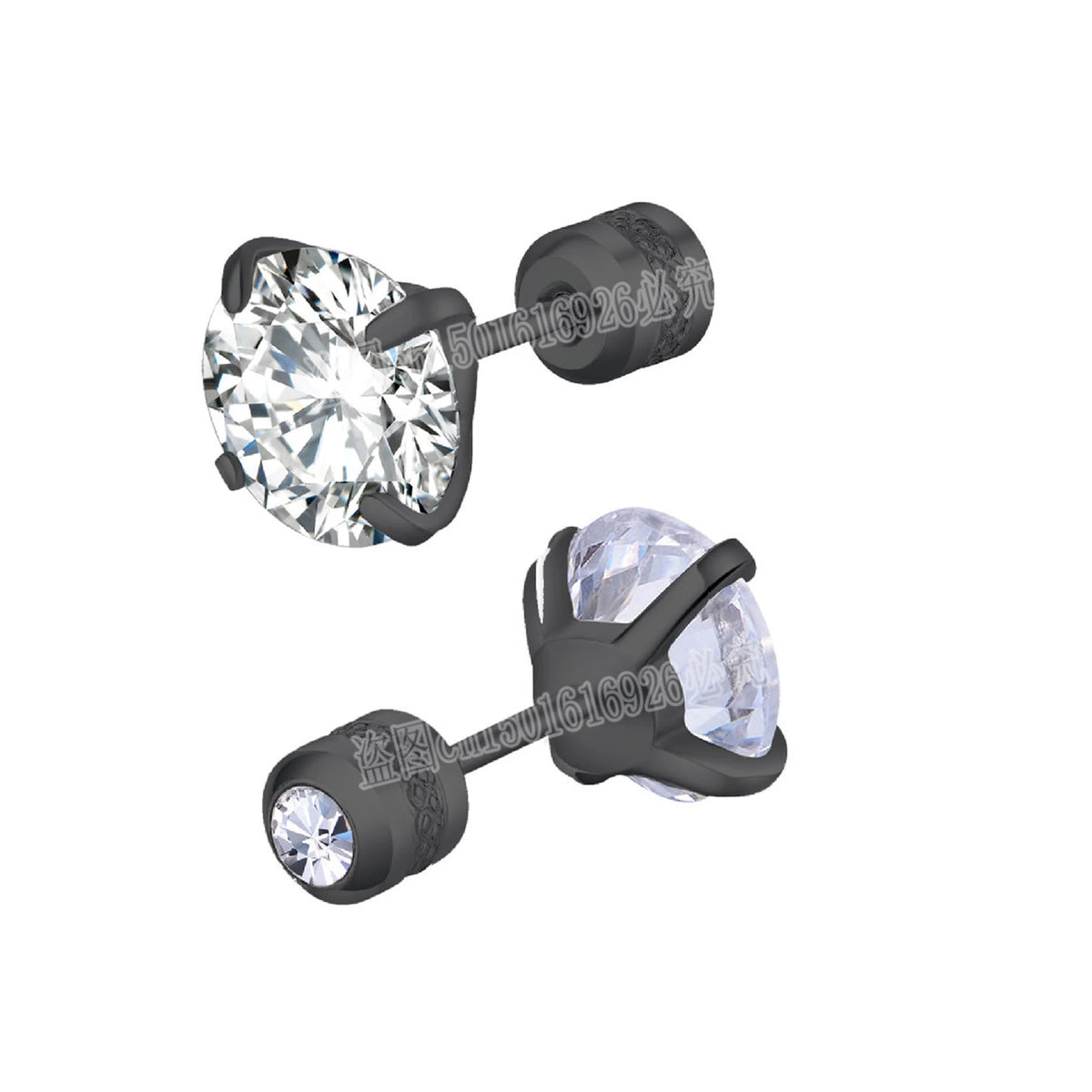 TOP 4 Color Titanium Steel Stud Earrings for Men Women CZ Zircon Screw Silver Black Rose Golden Earring Best Gift Jewelry Pi-Mart