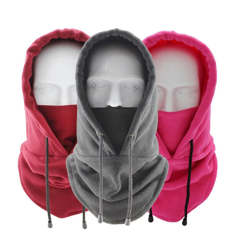 Thermal Fleece Balaclava Hat Hooded Neck Warmer Cycling Face Mask Outdoor Winter Skiing Sport Face Mask Men Cycling Masked Caps Pi-Mart