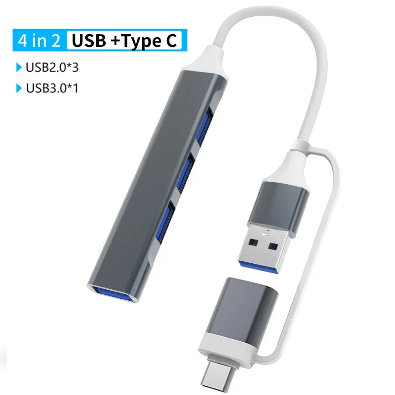 USB 3.0 Type C Adapter Docking Ststion USB 2.0 Port TF SD Card Reader Audio Output Multi-hub Splitter  for Macbook Pro Computer Pi-Mart