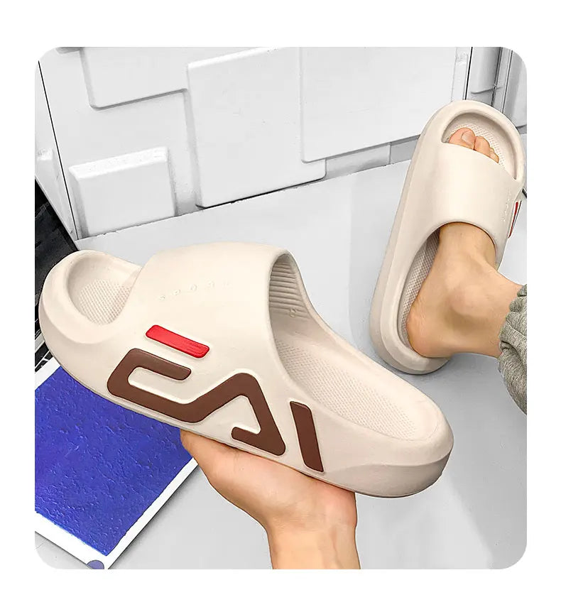 Extra-thick Sole Men Soft Air Cushion Casual Slippers EVA Sandals Fashion Flip Flops Outdoor Summer Seaside Beach Shoes Pi-Mart