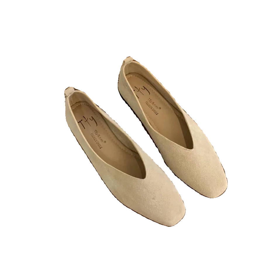 Bailamos Women's Square Toe Vintage Flats Soft Loafers Comfortable Leather Ballet Shoes for Female Dress Shoes Mujer LadyShow.Store