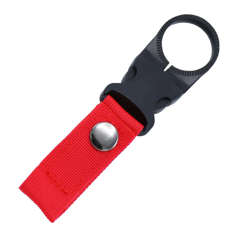 Webbing Water Bottle Holder Climbing Carabiner Belt Backpack Hanger Hooks Clip Multifunction Water Bottle Nylon Buckle Hook Clip Pi-Mart