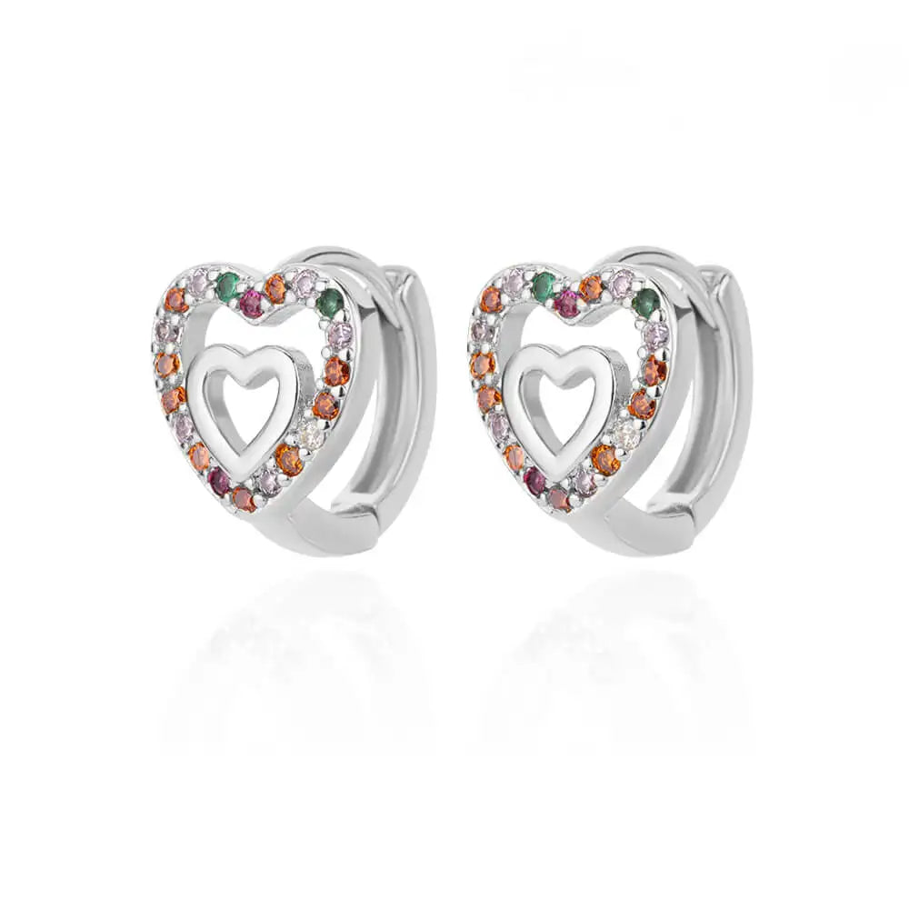 Hollow Zircon Heart Earrings For Women Stainless Steel Gold Color Heart Earring Luxury Wedding Couple Jewelry Gift Free Shipping Pi-Mart