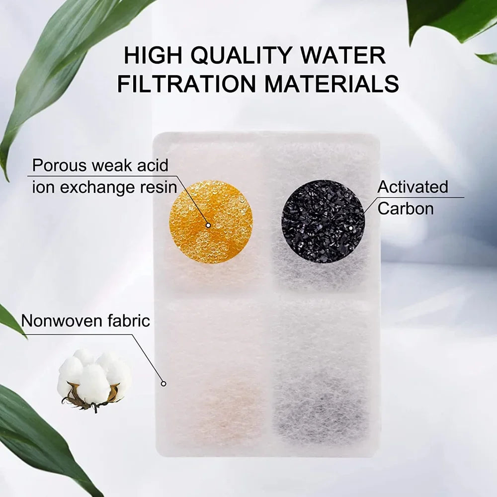 Cat Water Fountain Filter Pet Water Fountain Replacement Filters with Coconut Activated Carbon Suitable for 2L Water Dispenser Pi-Mart