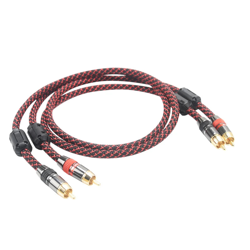 Hi-Fi Fine RCA Cable High Quality 4N OFC HIFI 2RCA-2RCA Male to Male Audio Cable Main Core Independent Shielding One Pair Pi-Mart