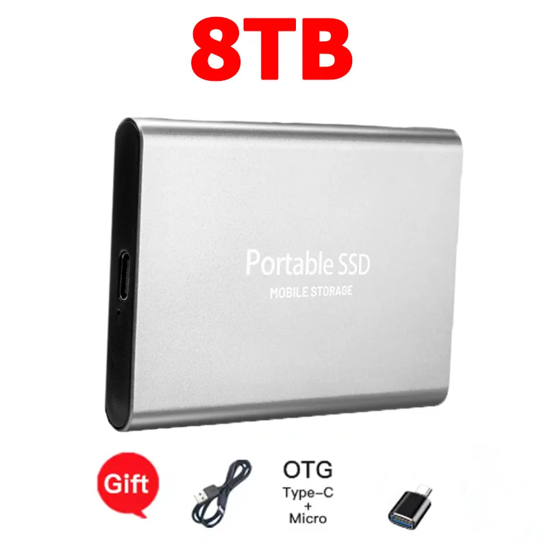 Reliable Slim Storage Device Portable External SSD 1TB 4TB 16TB 128TB High Speed for Notebook Laptop Computer Pi-Mart