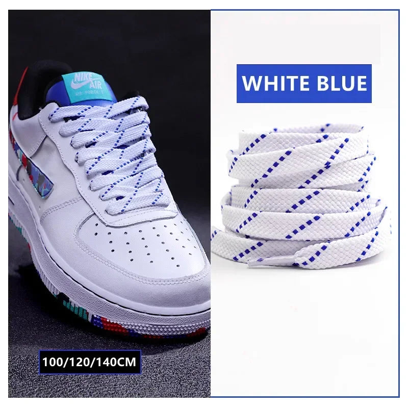 Classic Shoelaces for Sneakers Flat Mixed-colors Shoe laces AF1/AJ Shoelace Elastic Laces Shoes 100/120/140CM Strings 1Pair Pi-Mart