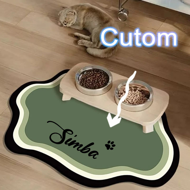  Custom Pet Feeding Mat Cute Shape Dog Diatom Mud Floor Mat Non-Slip Waterproof Home Decoration Dog Feeding Pad Pi-Mart