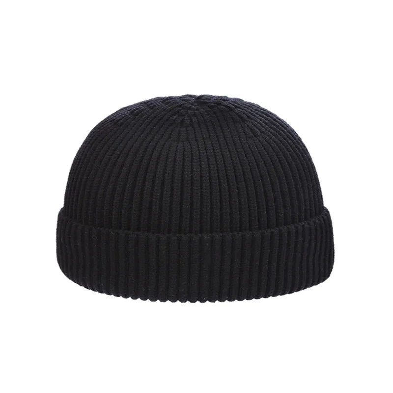 Winter Knitted Hat Warm Outdoor Sport Cold Protection Running Beanie Cap Elastic Thermal Cycling Skull Roll-up Cuffed Cap Pi-Mart