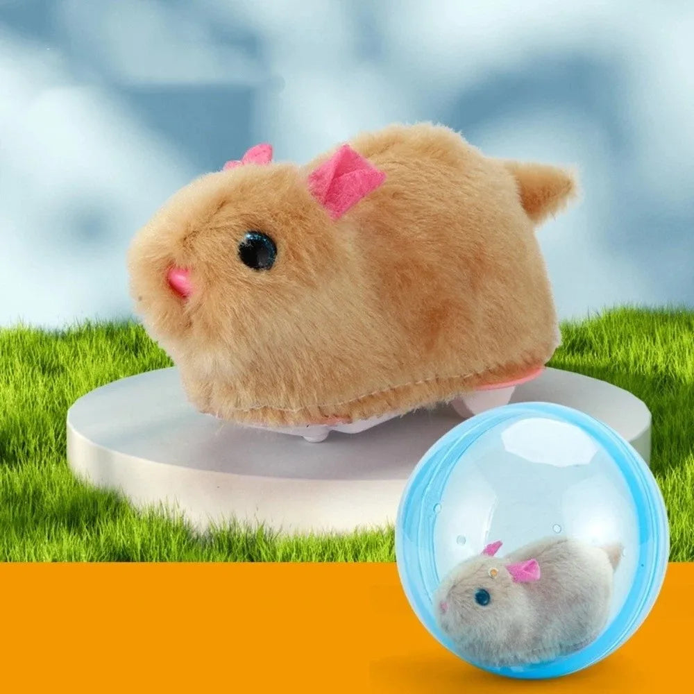 Transparent Cat Chasing Ball Built-in Plush Animal Plastic Interactive Cat Toy Realistic Rabbit Hamster Chasing Ball Pi-Mart