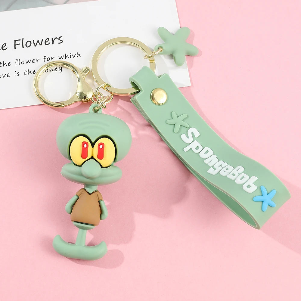 Anime Spongebob Squarepants Keychain Patrick Star Krabs Gary Sandy Kawaii Toys keychain Christmas gift bag Birthday Gift For Kid Pi-Mart