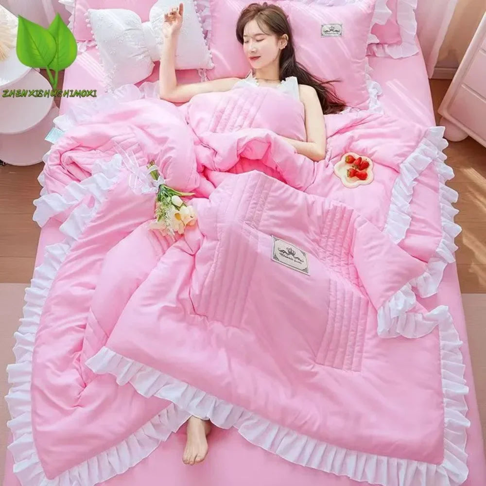 Summer Quilted Blanket Comforter Duvet Cover for Single Double Bed Air Condition Quilt Student Car Kids Adult Bed Cover Bedding Pi-Mart