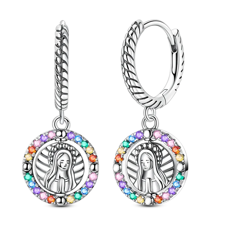 Genuine 925 Sterling Silver Love Feather Earrings Fit Original Charms Hoop For Women Girls Stud Earring Fine Jewelry Gifts Pi-Mart