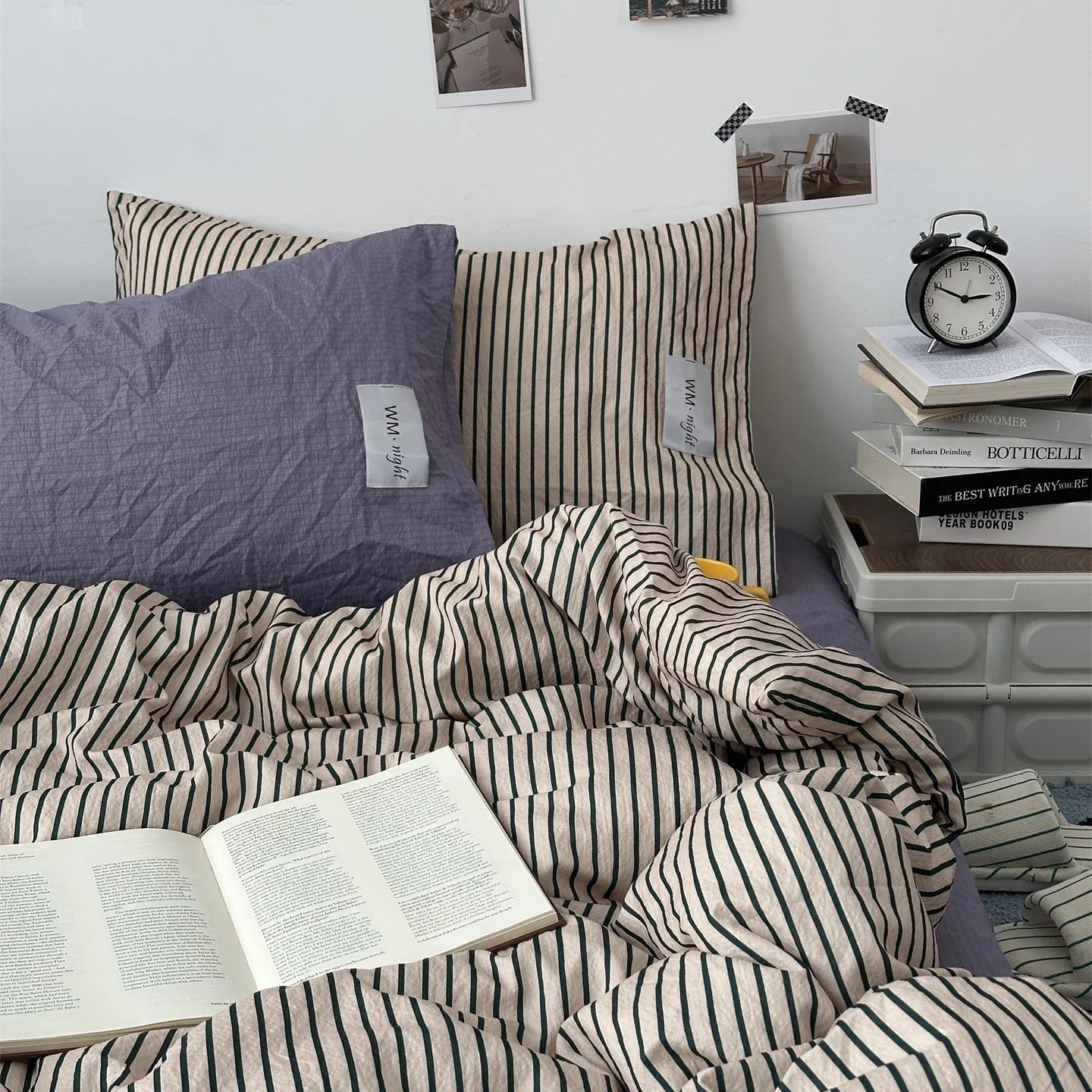 Stripe Bedding Comforter Set with Pillowcase bed sheet Single Full Size Bed Linen Duvet Cover Set Queen/King Double Single Bed LadyShow.Store