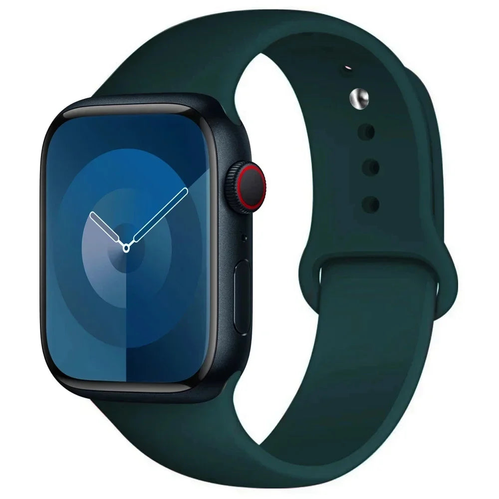 Silicone Band For Apple Watch strap 44mm 45mm 40mm 41mm 42-38mm 45 mm sport bracelet iwatch series 8 7 6 5 4 3 SE 9 Ultra 2 49mm LadyShow.Store