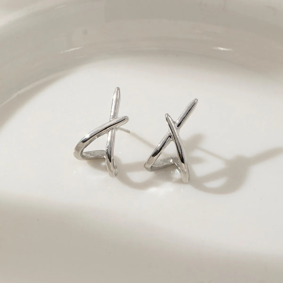 LATS Trendy Gold Color Cross Stud Earrings for Women Dainty Simple Minimalist Earring Fashion Jewelry Party Gifts Wholesale Pi-Mart