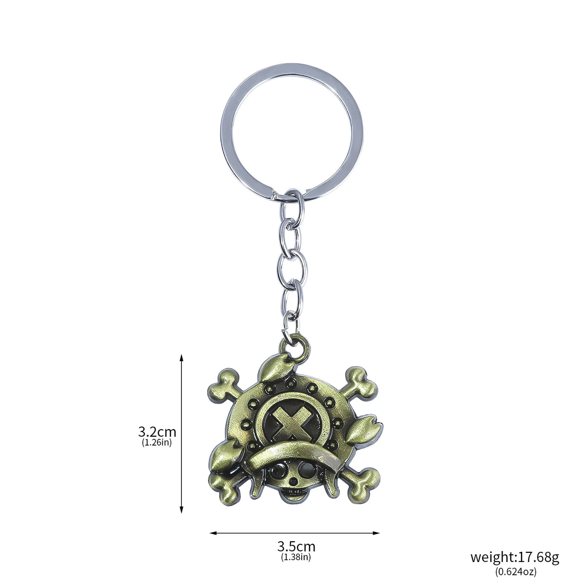One Piece Luffy Straw Hat Keychain Rotatable Zoro Skull Metal Pendant Role-Playing Decorative Accessories Fan Jewelry Gift Pi-Mart